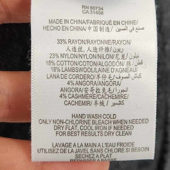 BCBG MaxAzria Sweater Womens Large Gray Wool Cashmere Blend Short Sleeve Tunic - Picture 9 of 11